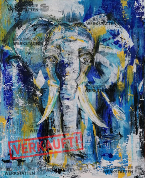 Elefant blau