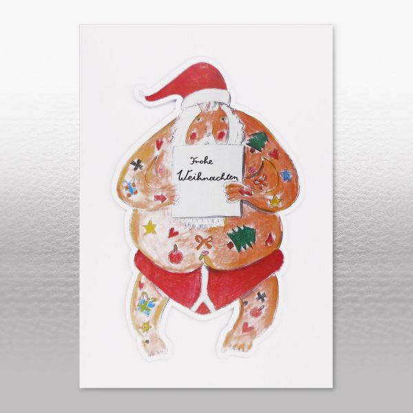 Weihnachtskarte – Bunt bemalter Nikolaus