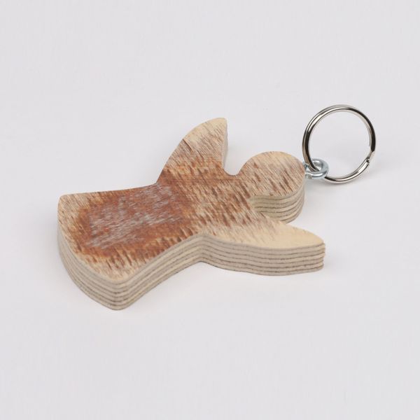 Holzschlüsselanhänger Schutzengel